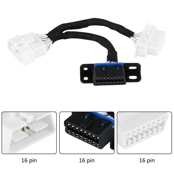 OBD2 16Pin Male to Dual Female Splitter Adapter Extension Cable Y Cable Male to Dual Female Extension Cable OBD2 16Pin Male to Dual Female Splitter Adapter Extension Cable Y Cable Male to Dual Female Extension Cable